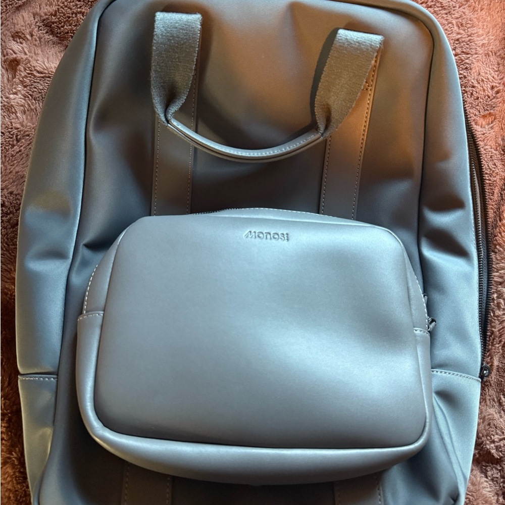 Monos Gray Travel Backpack with Removable Kit Bag